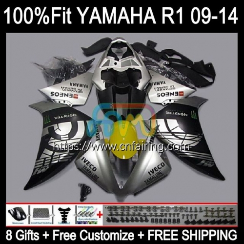 Injection Mold For YAMAHA YZF1000 C YZF-R1 YZF R1 1000CC 13-14 2013 2014 Bodys YZF R 1 1000 Matte Silver CC YZF-1000 YZFR1 13 14 OEM Fairing 109HM.96