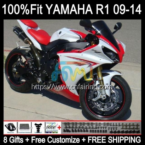 Injection Red blk white Mold For YAMAHA YZF R1 1000CC 13-14 YZF-1000 YZF R 1 1000 CC Body YZFR1 13 14 YZF1000 C YZF-R1 2013 2014 OEM Fairings 109HM.3