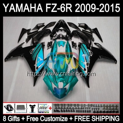 Body For YAMAHA FZ-6R FZ 6R 6 R 6N 2009 2010 2011 2012 2013 2014 2015 Bodywork FZ6R FZ6N FZ6 R Cyan Black 09 10 11 12 13 14 15 Fairing Kit 107HM.65