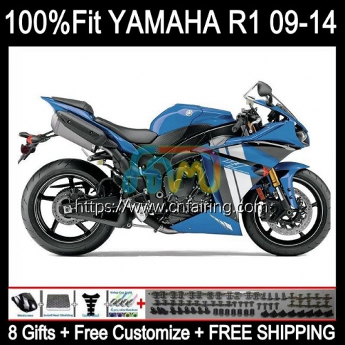 Injection Mold For YAMAHA YZF R1 1000CC 13-14 White blue YZF-1000 YZF R 1 1000 CC Body YZFR1 13 14 YZF1000 C YZF-R1 2013 2014 OEM Fairings 109HM.19