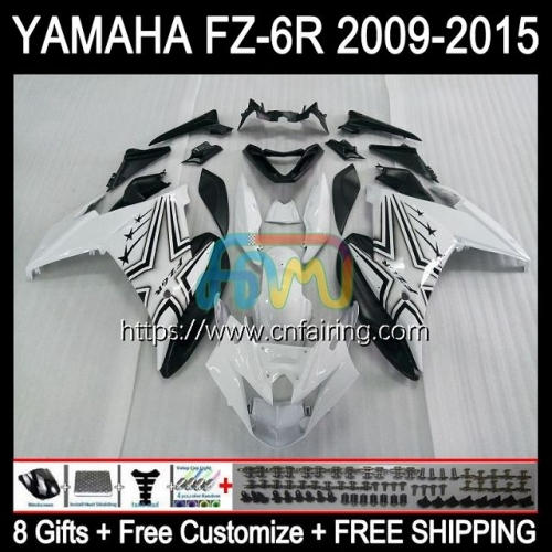 Body For YAMAHA FZ-6R FZ 6R 6 R 6N 2009 2010 2011 2012 2013 2014 2015 Bodywork FZ6R FZ6N FZ6 White black R 09 10 11 12 13 14 15 Fairing Kit 107HM.53