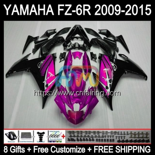 Body For YAMAHA FZ-6R FZ 6R Rose Black 6 R 6N 2009 2010 2011 2012 2013 2014 2015 Bodywork FZ6R FZ6N FZ6 R 09 10 11 12 13 14 15 Fairing Kit 107HM.68