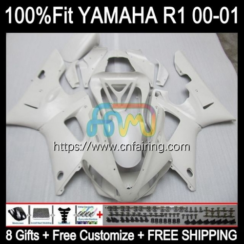 Injection Kit For YAMAHA YZF R1 Pearl white 1000CC YZF-R1 YZF-1000 Bodywork YZF R 1 1000 CC Body YZFR1 00 01 YZF1000 2000 2001 OEM Fairings 106HM.39