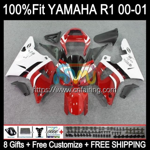 Injection Kit For YAMAHA Red blk hot YZF R1 1000CC YZF-R1 YZF-1000 Bodywork YZF R 1 1000 CC Body YZFR1 00 01 YZF1000 2000 2001 OEM Fairings 106HM.26