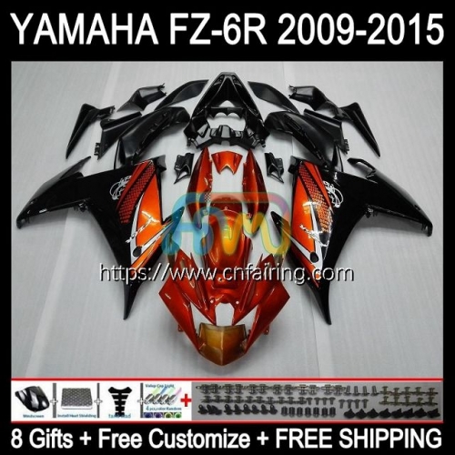Body Kit For YAMAHA FZ6N FZ6 R FZ 6R 6 R 6N Bodywork FZ6R 09 10 11 12 13 14 15 FZ-6R 2009 2010 2011 2012 2013 2014 2015 Fairing Orange Black 107HM.0