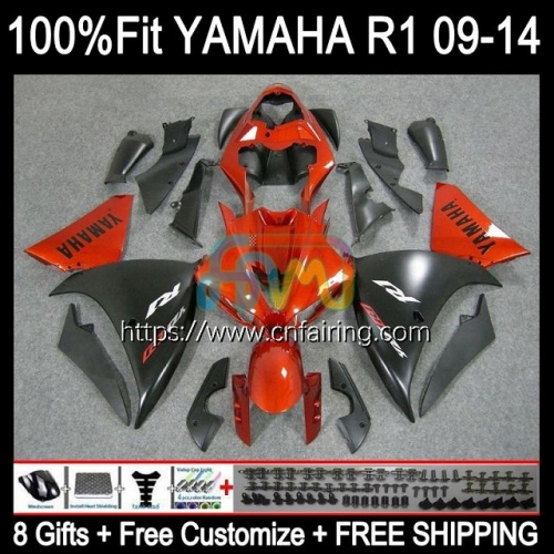 Injection Mold For YAMAHA YZF1000 C YZF-R1 YZF R1 1000CC 13-14 2013 2014 Orange Black Bodys YZF R 1 1000 CC YZF-1000 YZFR1 13 14 OEM Fairing 109HM.106