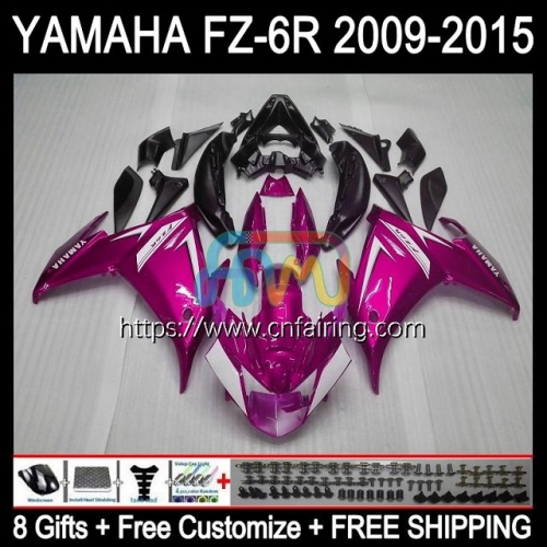 Body For YAMAHA FZ-6R FZ 6R 6 R Glossy Pink 6N 2009 2010 2011 2012 2013 2014 2015 Bodywork FZ6R FZ6N FZ6 R 09 10 11 12 13 14 15 Fairing Kit 107HM.75