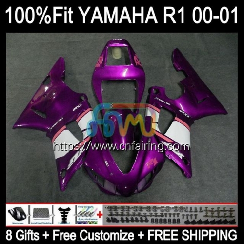 Injection Kit For YAMAHA YZF R1 1000CC YZF-R1 YZF-1000 Bodywork YZF R 1 1000 CC New Purple Body YZFR1 00 01 YZF1000 2000 2001 OEM Fairings 106HM.33