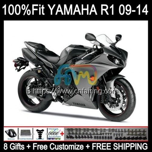 Injection Mold For YAMAHA YZF R1 1000CC 13-14 YZF-1000 YZF R 1 1000 CC Body YZFR1 13 14 Gloss Grey YZF1000 C YZF-R1 2013 2014 OEM Fairings 109HM.25