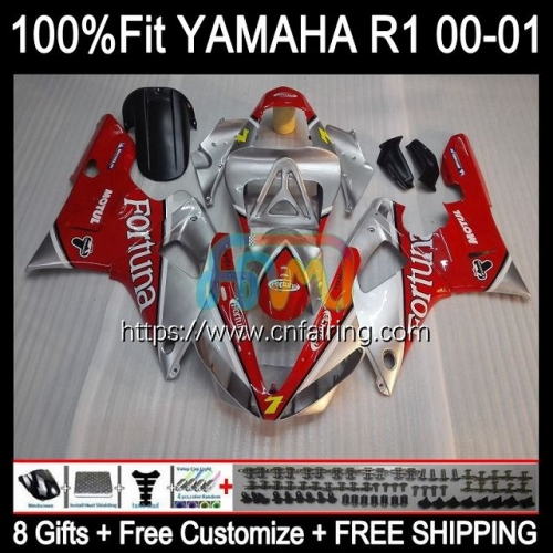 Injection Kit For YAMAHA YZF1000 YZF-R1 YZF R1 Fortuna Red 1000CC 2000 2001 Bodys YZF-1000 Bodywork YZF R 1 1000 CC YZFR1 00 01 OEM Fairing 106HM.50