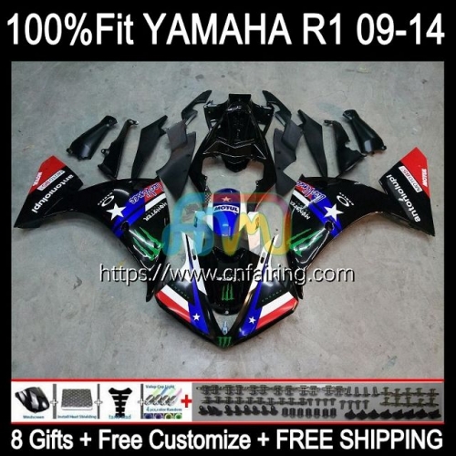 OEM Injection For YAMAHA Black blue YZF R 1 1000 CC R1 1000CC 2009 2010 2011 2012 Body YZF1000 C YZF-R1 YZF-1000 YZFR1 09 10 11 12 Fairing 108HM.82