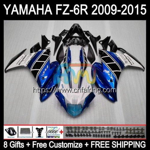 Body For YAMAHA FZ-6R FZ 6R 6 R 6N 2009 2010 2011 2012 2013 2014 2015 White blue Bodywork FZ6R FZ6N FZ6 R 09 10 11 12 13 14 15 Fairing Kit 107HM.59