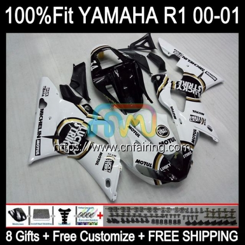 Injection Kit For YAMAHA YZF1000 YZF-R1 YZF R1 1000CC 2000 2001 Bodys YZF-1000 Bodywork YZF R 1 1000 CC YZFR1 00 01 OEM Lucky Strike Fairing 106HM.54