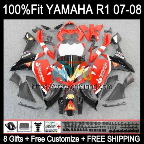 OEM Injection Mold For YAMAHA Santander Red YZF-R1 YZF R1 1000CC YZF-1000 YZF1000 C 07-08 Body YZFR1 07 08 YZF R 1 1000 CC 2007 2008 Fairings 111HM.4