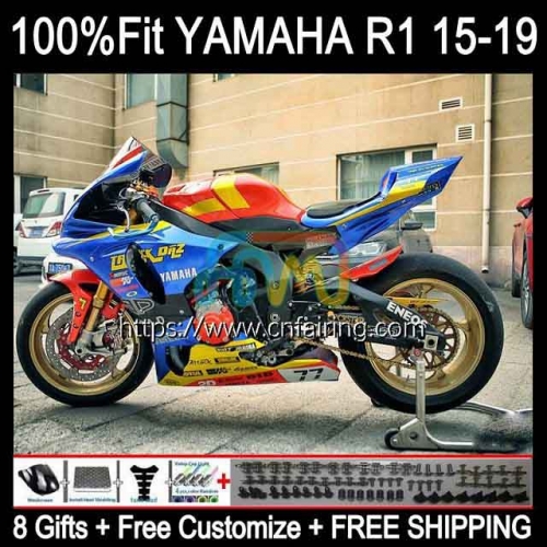 Injection For YAMAHA YZF1000 YZF-R1 YZF R 1 1000 C R1 1000CC YZFR1 15 16 17 18 19 YZF-1000 Blue Yellow 2015 2016 2017 2018 2019 OEM Fairing 112HM.36