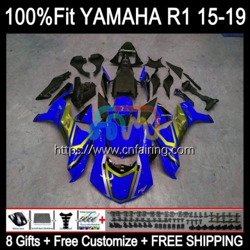 OEM Injection For YAMAHA YZF R 1 1000 C R1 1000CC 2015 2016 2017 2018 2019 YZF1000 Blue gold YZF-R1 YZF-1000 YZFR1 15 16 17 18 19 Fairing 112HM.87