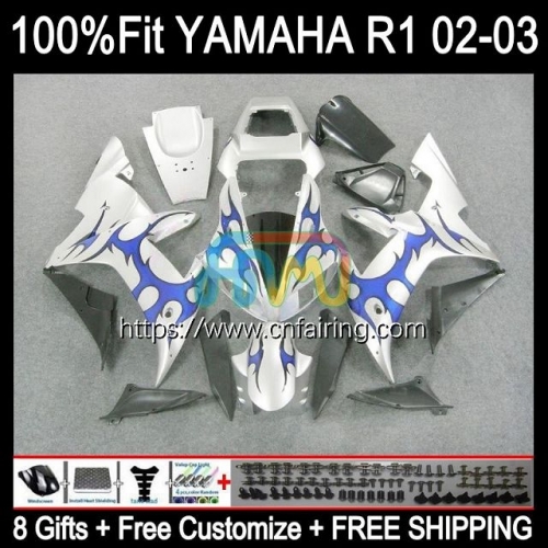 Injection Mold For YAMAHA YZF-1000 YZF R 1 1000 CC YZF-R1 2002 2003 YZF1000 Blue Flames C 02-03 Body YZF R1 1000CC YZFR1 02 03 OEM Fairing 110HM.49