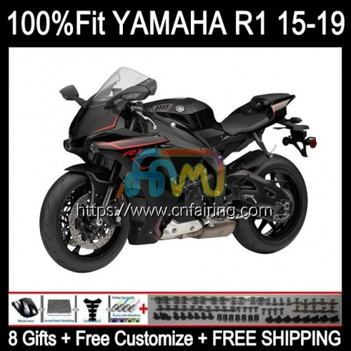 Injection For YAMAHA YZF1000 YZF-R1 YZF Matte Black R 1 1000 C R1 1000CC YZFR1 15 16 17 18 19 YZF-1000 2015 2016 2017 2018 2019 OEM Fairing 112HM.2