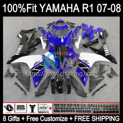 OEM Injection Mold For YAMAHA YZF-R1 YZF R1 1000CC YZF-1000 YZF1000 C 07-08 Body YZFR1 07 08 YZF R 1 1000 CC 2007 2008 Fairings Stock Blue 111HM.2