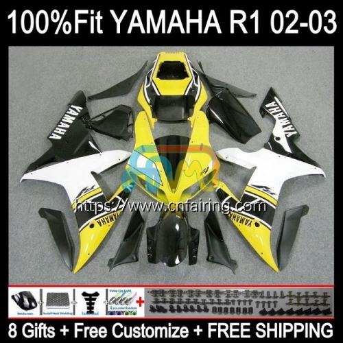 Injection Mold For YAMAHA YZF-1000 YZF Yellow White R 1 1000 CC YZF-R1 2002 2003 YZF1000 C 02-03 Body YZF R1 1000CC YZFR1 02 03 OEM Fairing 110HM.58