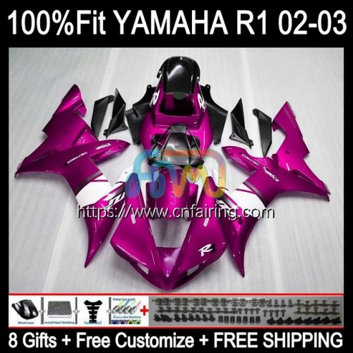 Injection Mold For YAMAHA YZF-1000 YZF R 1 1000 CC YZF-R1 2002 2003 YZF1000 C Gloss Pink 02-03 Body YZF R1 1000CC YZFR1 02 03 OEM Fairing 110HM.66