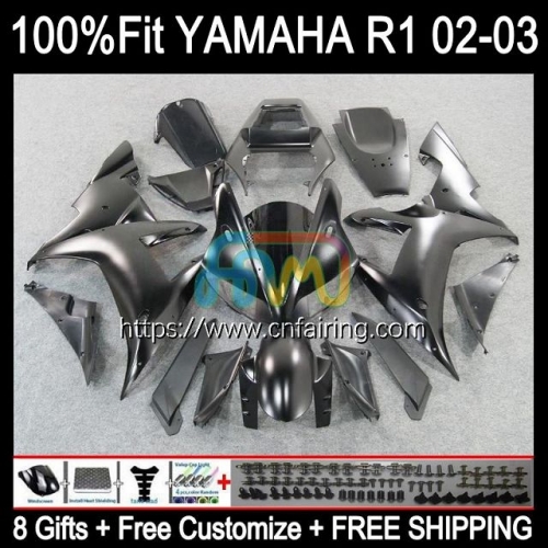 Injection Mold OEM For YAMAHA YZF-R1 YZF-1000 YZF R 1 1000 CC YZF1000 02-03 Bodys Matte Black YZFR1 02 03 YZF R1 1000CC 2002 2003 Fairings 110HM.6