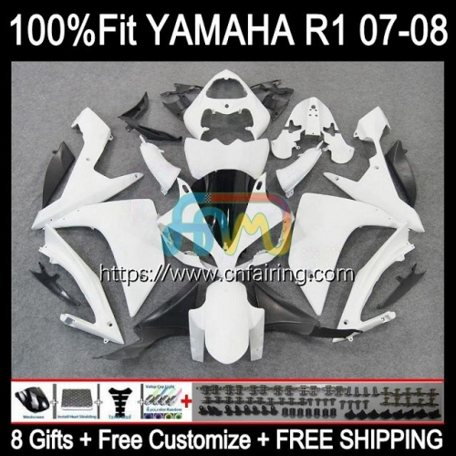 OEM Injection Mold For YAMAHA YZF-R1 White black YZF R1 1000CC YZF-1000 YZF1000 C 07-08 Body YZFR1 07 08 YZF R 1 1000 CC 2007 2008 Fairings 111HM.5