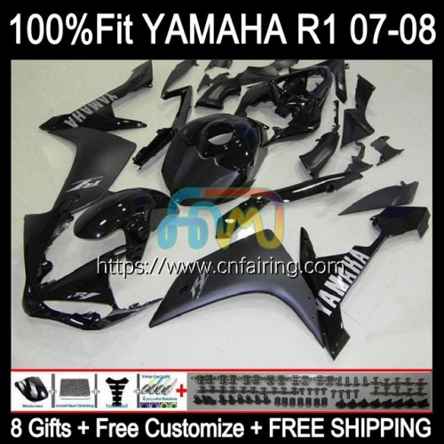 OEM Injection Mold For YAMAHA YZF-R1 YZF R1 1000CC YZF-1000 YZF1000 C 07-08 Body YZFR1 07 08 YZF R 1 1000 CC 2007 2008 Fairings Stock Black 111HM.12