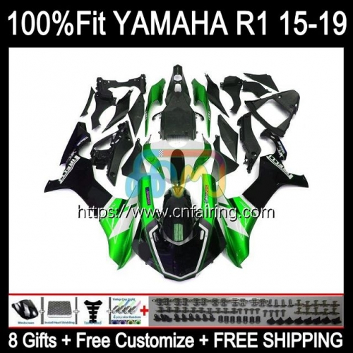 OEM Injection For YAMAHA YZF R 1 1000 C R1 1000CC 2015 2016 2017 2018 2019 YZF1000 YZF-R1 Green black YZF-1000 YZFR1 15 16 17 18 19 Fairing 112HM.62