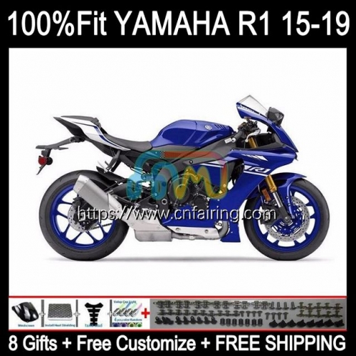 Injection For YAMAHA YZF1000 YZF-R1 YZF R 1 1000 C R1 1000CC YZFR1 15 16 17 18 19 Glossy Blue YZF-1000 2015 2016 2017 2018 2019 OEM Fairing 112HM.43