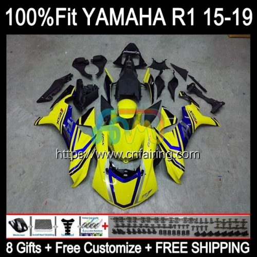 Injection For YAMAHA YZF1000 YZF-R1 YZF Light Yellow R 1 1000 C R1 1000CC YZFR1 15 16 17 18 19 YZF-1000 2015 2016 2017 2018 2019 OEM Fairing 112HM.47