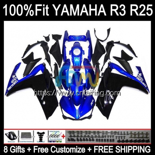 Injection Body Kit For YAMAHA YZFR3 YZF Black blue R3 R25 R 3 25 YZF-R3 YZFR25 14 15 16 17 18 YZF-R25 2014 2015 2016 2017 2018 OEM Fairing 113HM.3