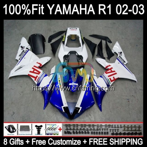 Injection Mold For YAMAHA YZF-1000 YZF R 1 1000 FIAT Blue CC YZF-R1 2002 2003 YZF1000 C 02-03 Body YZF R1 1000CC YZFR1 02 03 OEM Fairing 110HM.45