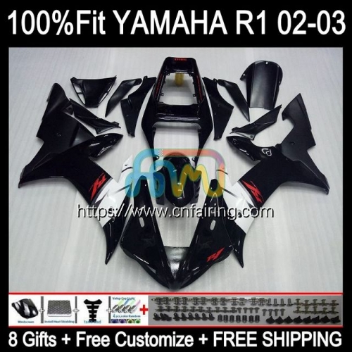 Injection Mold For YAMAHA YZF-1000 YZF R 1 1000 CC YZF-R1 2002 2003 YZF1000 C 02-03 Body YZF R1 1000CC YZFR1 02 03 OEM Fairing 110HM.44 Gloss Black