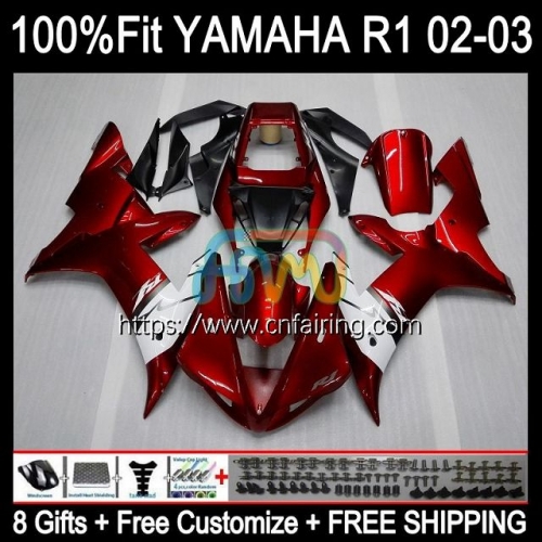 Injection Mold OEM For YAMAHA YZF-R1 YZF-1000 YZF R 1 1000 CC YZF1000 02-03 Bodys YZFR1 02 03 YZF R1 1000CC 2002 2003 Fairings Metallic Red 110HM.0