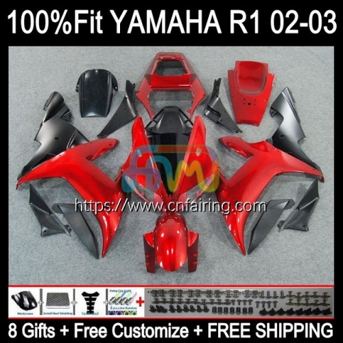 Injection Mold OEM For YAMAHA YZF-R1 YZF-1000 YZF R 1 1000 CC YZF1000 02-03 Bodys YZFR1 02 03 YZF R1 1000CC 2002 2003 Fairings Metallic Red 110HM.18