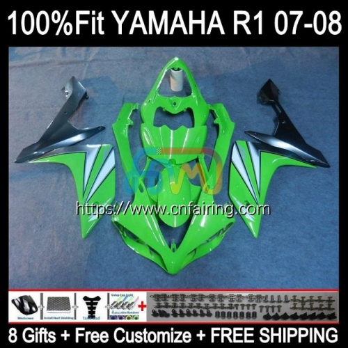OEM Injection Mold For YAMAHA YZF-R1 YZF R1 1000CC YZF-1000 Light green YZF1000 C 07-08 Body YZFR1 07 08 YZF R 1 1000 CC 2007 2008 Fairings 111HM.37