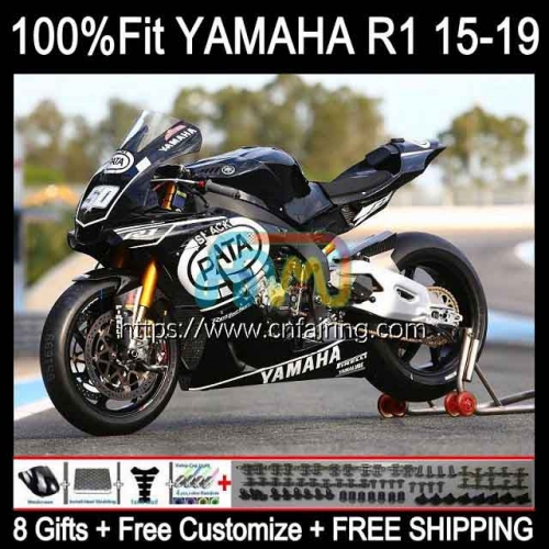 Injection For YAMAHA YZF1000 YZF-R1 YZF R 1 1000 C R1 1000CC YZFR1 15 16 17 18 19 YZF-1000 PATA Black 2015 2016 2017 2018 2019 OEM Fairing 112HM.31