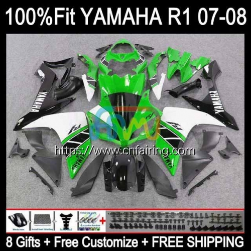 OEM Injection Mold For YAMAHA YZF-R1 YZF R1 1000CC YZF-1000 YZF1000 C 07-08 Body YZFR1 07 08 Green White YZF R 1 1000 CC 2007 2008 Fairings 111HM.35