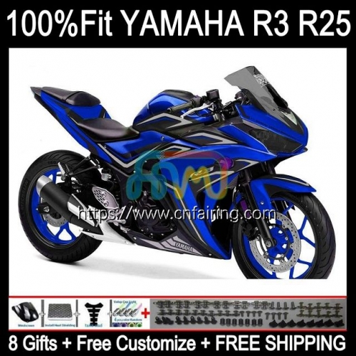 Injection OEM Body For YAMAHA YZF-R25 Black blue YZF R3 R25 R 3 25 2014 2015 2016 2017 2018 YZF-R3 YZFR25 YZFR3 14 15 16 17 18 Fairing Kit 113HM.55