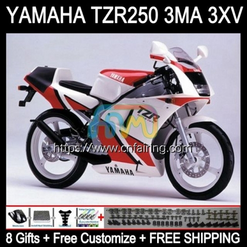 Bodys Kit For YAMAHA TZR250RR TZR 250 TZR250 R RS RR Bodywork White red new YPVS 3MA TZR250R 88 89 90 91 TZR-250 1988 1989 1990 1991 Fairings 114HM.11