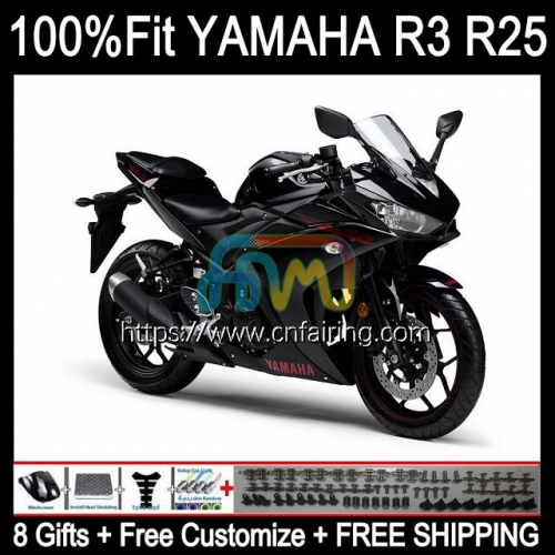 Injection Body Kit For YAMAHA YZFR3 YZF R3 R25 R 3 25 YZF-R3 YZFR25 14 15 16 17 18 YZF-R25 2014 2015 2016 2017 2018 OEM Fairing Gloss Black 113HM.16