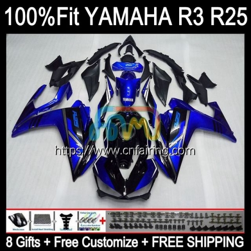 Injection Body Kit For YAMAHA YZFR3 YZF R3 R25 Metallic Blue R 3 25 YZF-R3 YZFR25 14 15 16 17 18 YZF-R25 2014 2015 2016 2017 2018 OEM Fairing 113HM.42