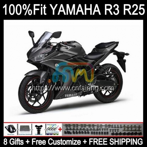 Injection Body Kit For YAMAHA YZFR3 YZF R3 R25 R Matte Grey 3 25 YZF-R3 YZFR25 14 15 16 17 18 YZF-R25 2014 2015 2016 2017 2018 OEM Fairing 113HM.17