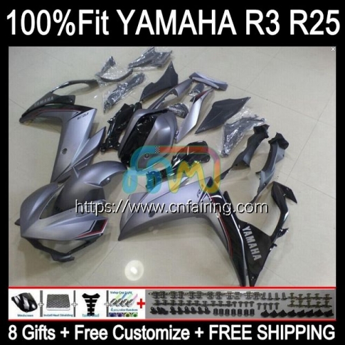 Injection Body Kit For YAMAHA YZFR3 YZF R3 R25 R 3 25 YZF-R3 YZFR25 14 15 16 17 18 YZF-R25 Matte Grey 2014 2015 2016 2017 2018 OEM Fairing 113HM.9