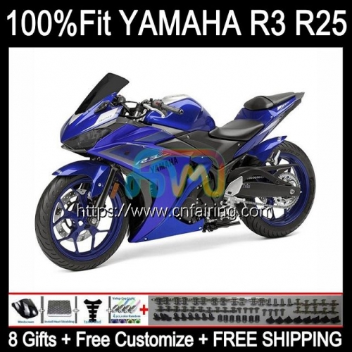 Injection Body Kit For YAMAHA YZFR3 YZF R3 R25 R 3 25 YZF-R3 YZFR25 14 15 16 17 18 YZF-R25 2014 2015 2016 2017 2018 Factory Blue OEM Fairing 113HM.8