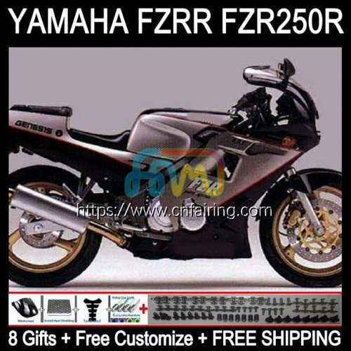 Body For YAMAHA FZRR FZR 250R FZR250R 1986 1987 1988 1989 Bodywork FZR250RR FZR-250 FZR250 FZR 250 R RR 86 87 88 89 Fairing Kit 116HM.45 Silver black