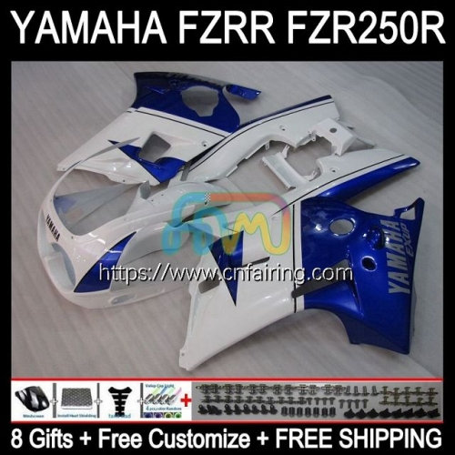 Body For YAMAHA FZRR FZR 250R FZR250R 1986 1987 1988 1989 Bodywork FZR250RR FZR-250 FZR250 FZR White blue 250 R RR 86 87 88 89 Fairing Kit 116HM.77