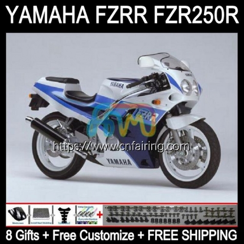 Body For YAMAHA FZRR FZR 250 250R FZR250R FZR-250 FZR250 R RR 90 91 92 93 94 95 White blue FZR250RR 1990 1991 1992 1993 1994 1995 Fairings 117HM.5