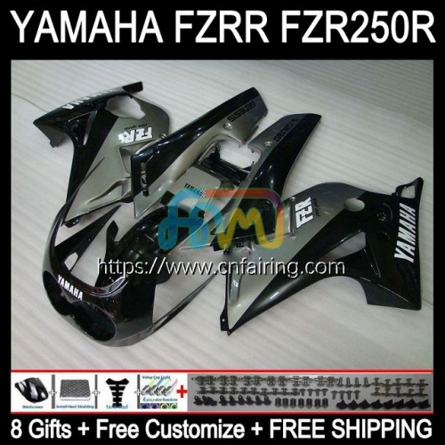 Body For YAMAHA FZRR FZR 250R FZR250R 1986 1987 1988 1989 Bodywork FZR250RR FZR-250 FZR250 FZR 250 R RR 86 87 88 89 Fairing Kit Silver Black 116HM.75